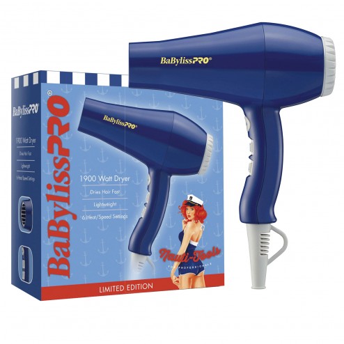 Babyliss Nautical Inspired Blue w/white accents 1900W Hair Dryer