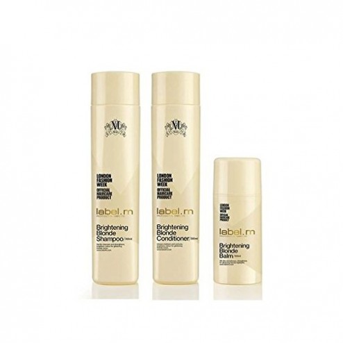 Label.M Brightening Blonde Shampoo10 Oz, Conditioner 10 Oz And Balm 3.4 Oz Bundle