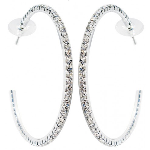 Zirconmania Hoop Crystal Earrings