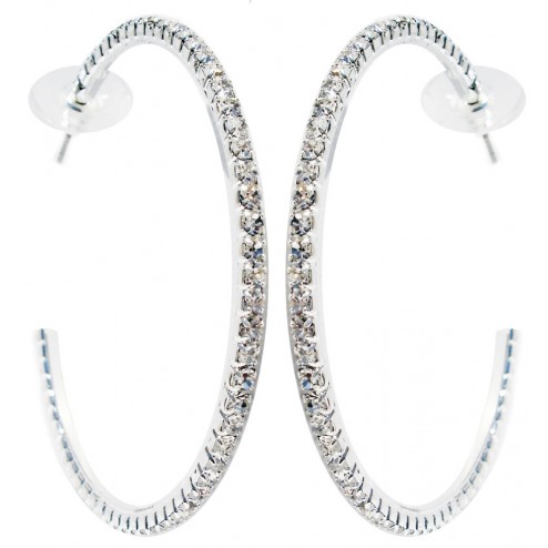 Zirconmania Hoop Crystal Earrings