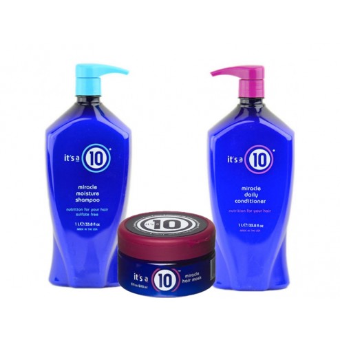 Its a 10 Miracle Moisture Shampoo 33.8 Oz, Daily Conditioner 33.8 Oz And Hair Mask 8 Oz