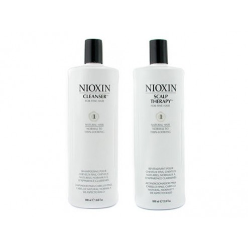 Nioxin System 1 Cleanser And Scalp Therapy Duo (33.8 Oz each) 