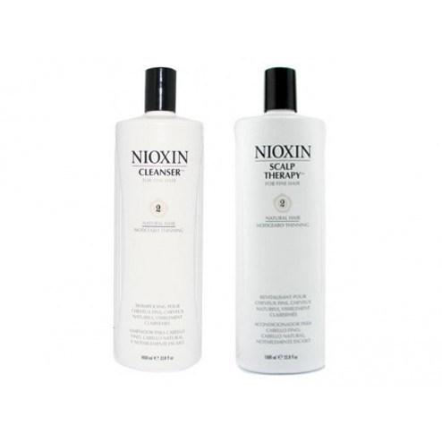 Nioxin System 2 Cleanser And Scalp Therapy Duo (33.8 Oz each) 