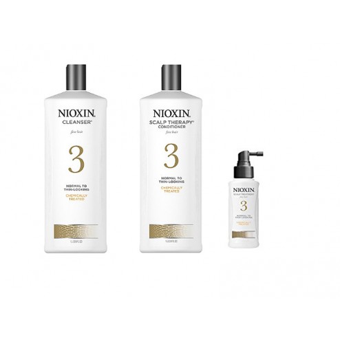 Nioxin System 3 Cleanser 33.8 Oz, Scalp Therapy 33.8 Oz And Scalp Treatment 3.4 Oz