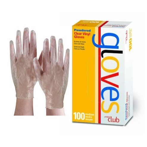Product Club Clear Vinyl Gloves Powdered