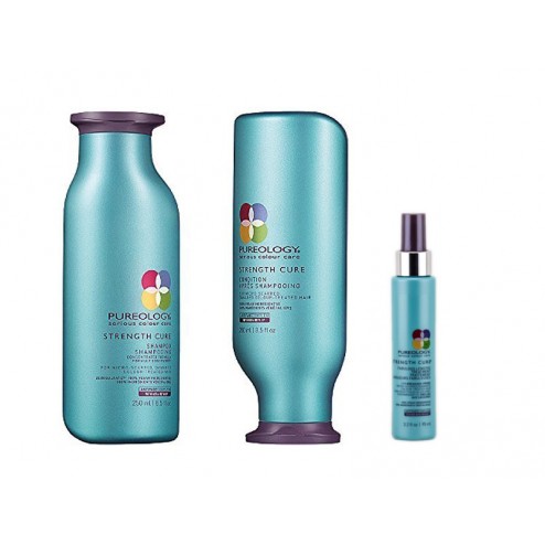 Pureology Strength Cure Shampoo, Conditioner Duo (8.5 Oz each) And  Fabulous Lengths 3.2 Oz