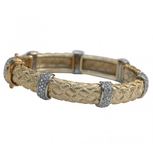 Zirconmania Textured Alloy Bracelet - Gold