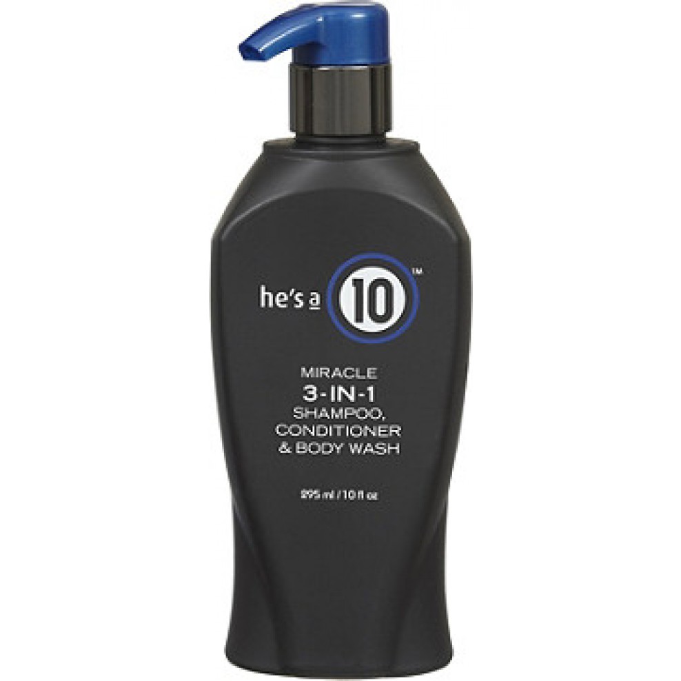 He's a 10 Miracle 3IN1 Shampoo, Conditioner And Body Wash 10 Oz