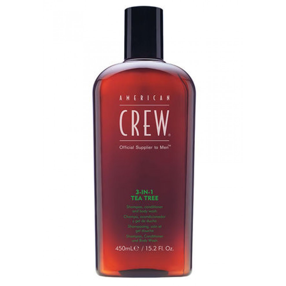 American Crew 3In1 Tea Tree Shampoo, Conditioner & Body Wash 33.8 Oz