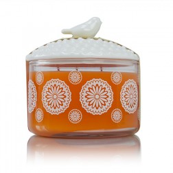 Thymes Mandarin Coriander 3-Wick Candle with Bird Lid