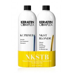 Keratin Complex NKSTB: Natural Keratin Smoothing Treatment for Blonde Hair 33.8 Oz (Banded Duo)