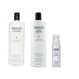 Nioxin System 2 Cleanser 33.8 Oz, Scalp Therapy 33.8 Oz And Scalp Treatment 6.8 Oz