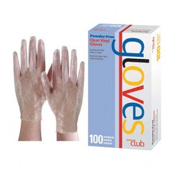 Product Club Clear Vinyl Gloves Powder Free 100 Ct