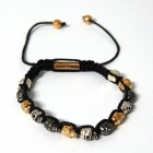 Zirconmania Electroplated Alloy Skull Beads Bracelet