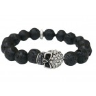 Zirconmania Pave Skull Stretch Bracelet - Black