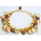 Zirconmania Chain Bracelet with Pearl and Fire Crystal Balls