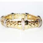 Zirconmania Textured Alloy Bracelet - Gold