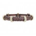 Zirconmania Two Toned Stretch Bracelet - Brown Gold