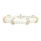 Zirconmania Two Toned Stretch Bracelet White Gold