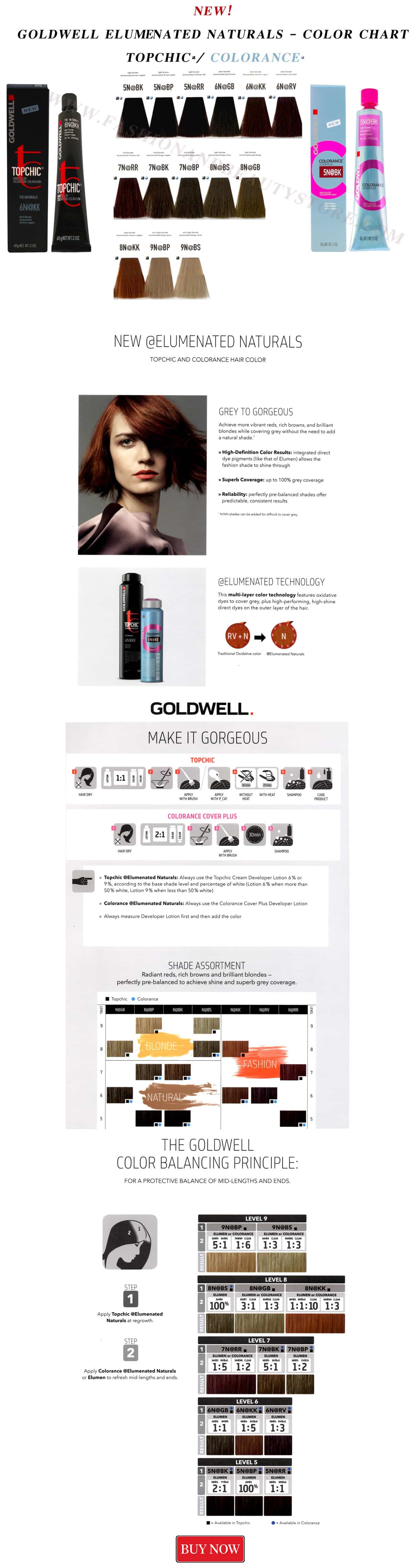Goldwell Elumenated Naturals Color Chart