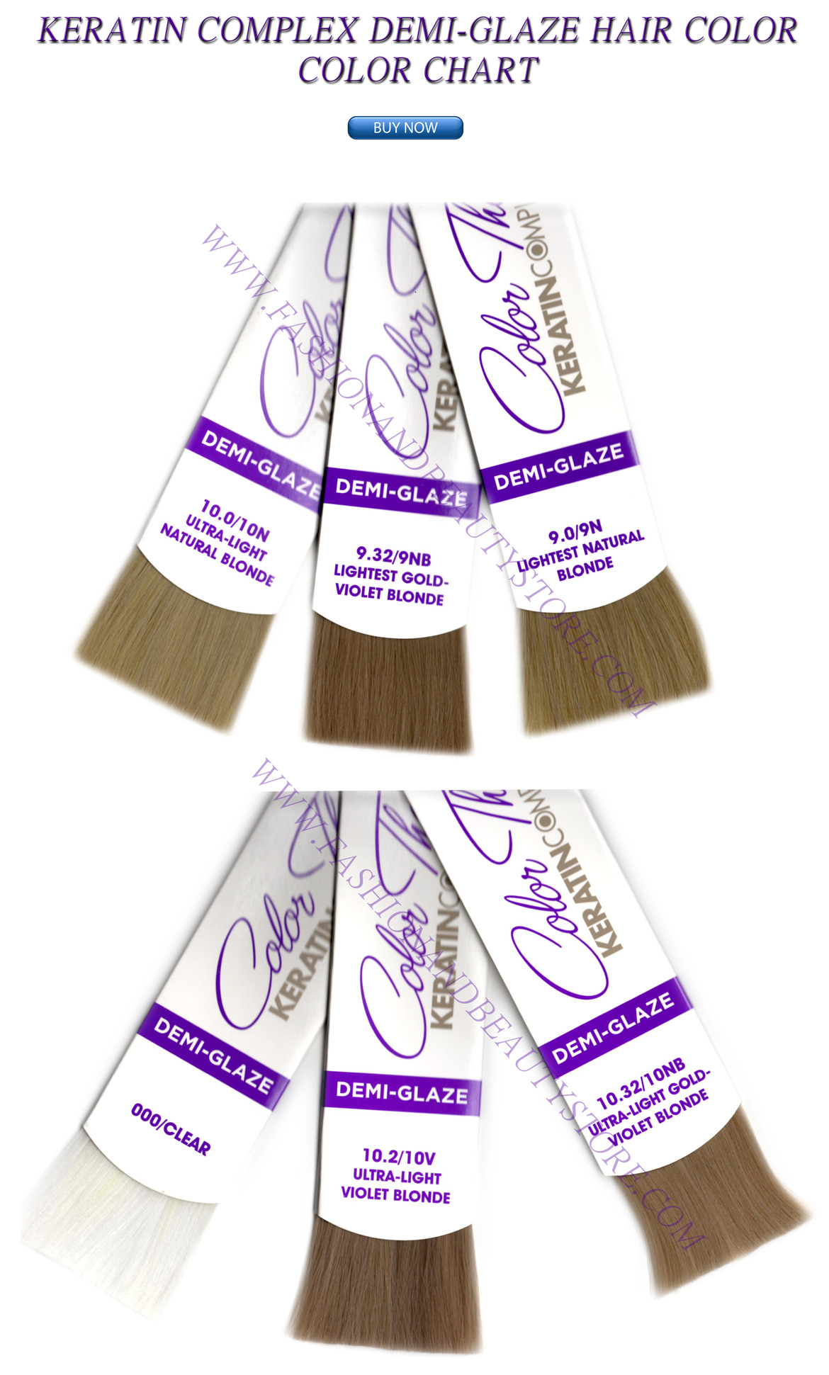 Keratin Complex Demi Glaze Hair Color Chart