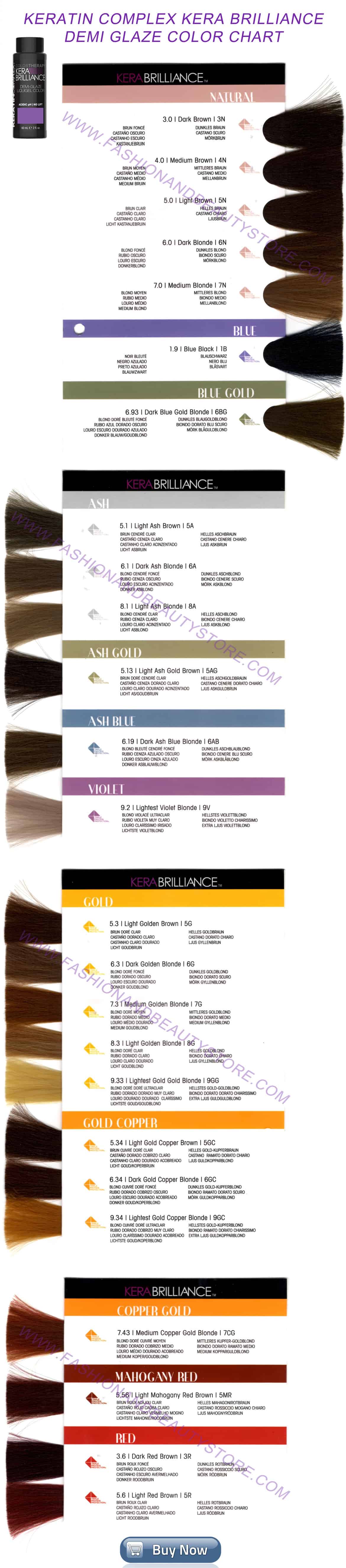 Keratin Complex Hair Color Chart