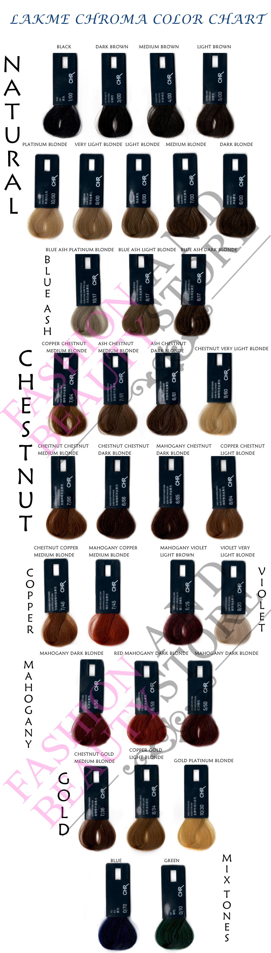 lakme chroma hair color chart